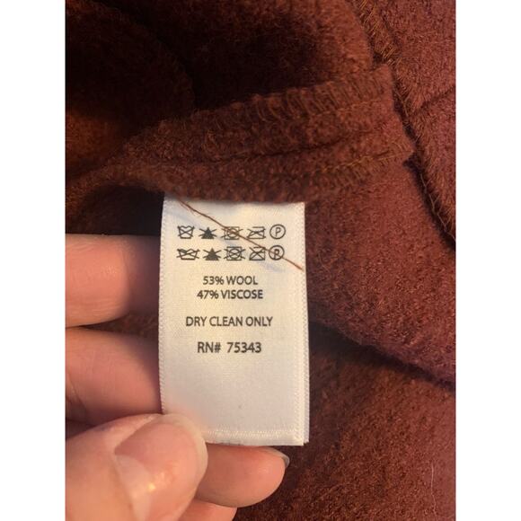 Rachel Zoe burnt orange wool pea coat woman’s size xs - Picture 11 of 11